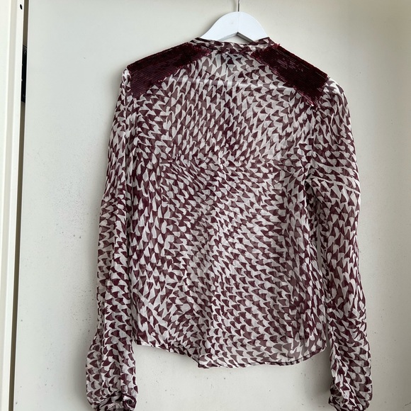 Joe’s Jeans Print Silk Sequin Blouse - Picture 3 of 7